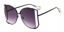 Load image into Gallery viewer, Oversized Square Butterfly Pearl Sunglasses