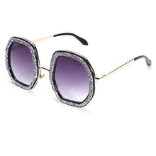 Load image into Gallery viewer, Oversized Diamond Shiny Crystal Sunglasses
